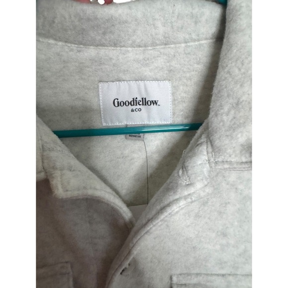 Goodfellow Women's Sherpa Jacket Medium Gray Pockets Warm Oversized - Picture 5 of 5